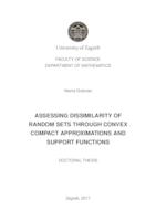 Assessing dissimilarity of random sets through convex compact approximations and support functions