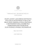 Osjetljivost lijevanoga natrijeva kalcijeva silikatnoga stakla na male doze ionizirajućega zračenja u retrospektivnoj dozimetriji primjenom spektroskopije elektronske spinske rezonancije