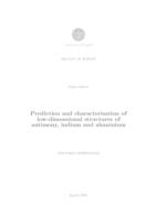 Prediction and characterisation of low-dimensional structures of antimony, indium and aluminium