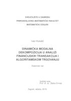 Dinamička modalna dekompozicija u analizi financijskih transakcija i algoritamskom trgovanju