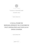 Utjecaj prometne marginaliziranosti na svakodnevni život srednjoškolske populacije Grada Zagreba