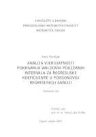 Analiza vjerojatnosti pokrivanja Waldovih pouzdanih intervala za regresijske koeficijente u Poissonovoj regresijskoj analizi