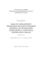 Analiza vjerojatnosti pokrivanja Waldovih pouzdanih intervala za regresijske koeficijente u logističkoj regresijskoj analizi