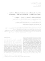 Influence of the electronic structure on the plastic properties of the single crystal YbxY1-xInCu4 and YbAgyIn1-yCu4 systems