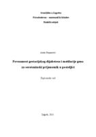 Povezanost gestacijskog dijabetesa i metilacije gena za serotoninski prijenosnik u posteljici