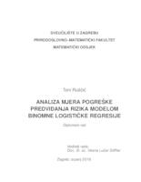 Analiza mjere pogreške predviđanja rizika modelom binomne logističke regresije