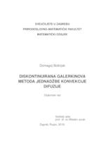 Diskontinuirana Galerkinova metoda jednadžbe konvekcije difuzije