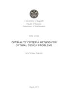 Optimality criteria method for optimal design problems