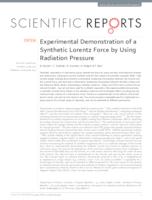 Experimental Demonstration of a Synthetic Lorentz Force by Using Radiation Pressure