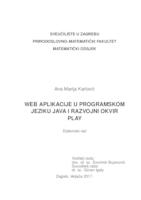 Web aplikacije u programskom jeziku Java i razvojni okvir Play