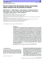 Does the evolution of the radio luminosity function of star-forming galaxies match that of the star formation rate function?