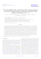 The VLA-COSMOS 3 GHz Large Project: Star formation properties and radio luminosity functions of AGN with moderate-to-high radiative luminosities out to z∼6