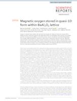 Magnetic oxygen stored in quasi-1D form within BaAl2O4 lattice