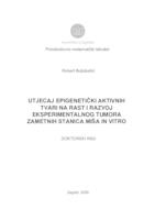 Utjecaj epigenetički aktivnih tvari na rast i razvoj eksperimentalnog tumora zametnih stanica miša in vitro 