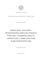 Raznolikost, ekološke i biogeografske značajke porodica Pyralidae i Crambidae (Insecta, Lepidoptera) u trima hrvatskim klimatskim područjima