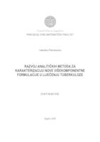 Razvoj analitičkih metoda za karakterizaciju nove višekomponentne formulacije u liječenju tuberkuloze