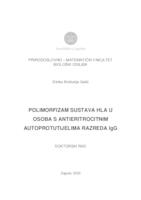 Polimorfizam sustava HLA a u osoba s antieritrocitnim autoprotutijelima razreda IgG
