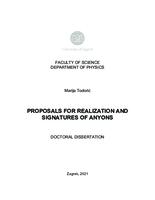 Proposals for realization and signatures of anyons