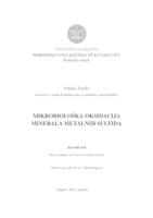 prikaz prve stranice dokumenta Mikrobiološka oksidacija minerala metalnih sulfida