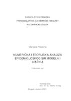 prikaz prve stranice dokumenta Numerička i teorijska analiza epidemiološkog SIR modela i inačica