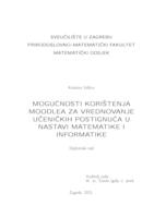 prikaz prve stranice dokumenta Mogućnosti korištenja Moodlea za vrednovanje učeničkih postignuća u nastavi matematike i informatike