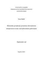 prikaz prve stranice dokumenta Klimatske projekcije prizemne ekvivalentne temperature zraka nad jadranskim područjem