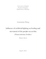 prikaz prve stranice dokumenta Influence of artificial lighting on feeding and movement of the purple sea urchin (Paracentrotus lividus)
