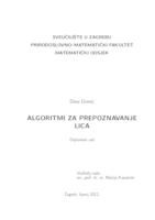 prikaz prve stranice dokumenta Algoritmi za prepoznavanje lica