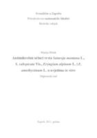 prikaz prve stranice dokumenta Antimikrobni učinci ekstrakata vrsta Satureja montana L., S. subspicata Vis., Eryngium alpinum L. i E. amethystinum L. u uvjetima in vitro