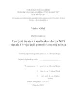 prikaz prve stranice dokumenta Teorijski izračun i analiza korelacija WiFi signala i broja ljudi pomoću strojnog učenja