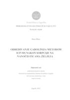 prikaz prve stranice dokumenta Određivanje gadolinija metodom ICP-MS nakon sorpcije na nanočesticama željeza