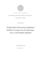prikaz prve stranice dokumenta STRUKTURA POPULACIJE DOBROGA DUPINA Tursiops truncatus (Montagu,  1821) U ISTOČNOM JADRANU