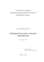 prikaz prve stranice dokumenta Matematičke igre u nastavi matematike