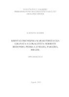 prikaz prve stranice dokumenta Kristalokemijska karakterizacija granata s lokaliteta Serrote Redondo, Pedra Lavrada, Paraiba, Brazil