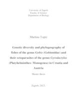 prikaz prve stranice dokumenta Genetic diversity and phylogeography of fishes of the genus Gobio (Gobionidae) and their ectoparasites of the genus Gyrodactylus (Platyhelminthes: Monogenea) in Croatia and Austria