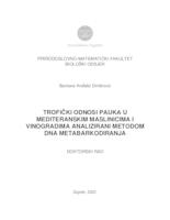 prikaz prve stranice dokumenta Trofički odnosi pauka u mediteranskim maslinicima i vinogradima analizirani metodom DNA  metabarkodiranja