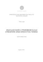 prikaz prve stranice dokumenta Značajke bure u prizemnom sloju atmosfere iznad brdovitog terena