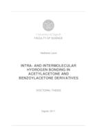 prikaz prve stranice dokumenta Intra- i intermolekulske vodikove veze u derivatima acetilacetona i benzoilacetona