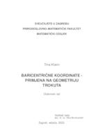 prikaz prve stranice dokumenta Baricentrične koordinate - primjena na geometriju trokuta