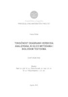 prikaz prve stranice dokumenta Toksičnost odabranih herbicida analizirana in silico metodama i biološkim testovima