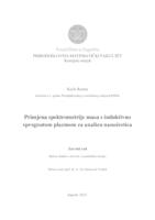 prikaz prve stranice dokumenta Primjena spektrometrije masa s induktivno  spregnutom plazmom za analizu nanočestica