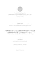 prikaz prve stranice dokumenta Termodinamika hidratacije iona i hidrofobnih kemijskih vrsta