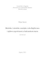 prikaz prve stranice dokumenta Biološke i ekološke značajke reda Rajiformes  i njihova ugroženost u Jadranskom moru