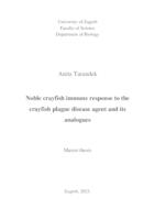 prikaz prve stranice dokumenta Noble crayfish immune response to the crayfish plague disease agent and its analogues 