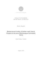 prikaz prve stranice dokumenta Behavioural traits of Italian wall lizard,  Podarcis siculus (Rafinesque-Schmaltz,  1810)