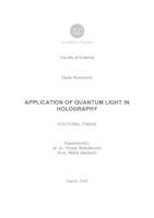 prikaz prve stranice dokumenta Application of quantum light in holography