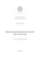 prikaz prve stranice dokumenta Magnetotransport properties of selected high entropy alloys