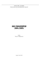 prikaz prve stranice dokumenta Red predavanja 2004./2005.