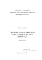 prikaz prve stranice dokumenta Lasso metoda i primjene u visokodimenzionalnoj statistici