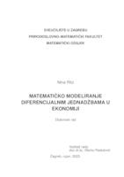 prikaz prve stranice dokumenta Matematičko modeliranje diferencijalnim jednadžbama u ekonomiji
